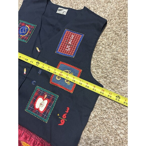 Vintage 80s Tantrums Teacher Themed Vest Patches Backpack Apple Books X Large - Picture 8 of 9